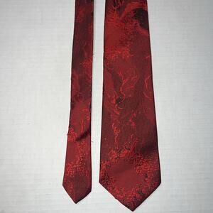 Envoy Limited Edition Tie Mens Red Burgundy Abstract Textured Jacquard Necktie
